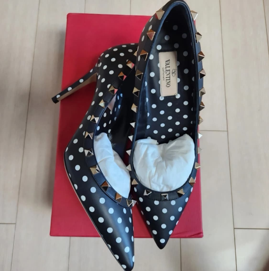 발렌티노 valentino 락스터드 도트힐 구두 힐 38 상품이미지2