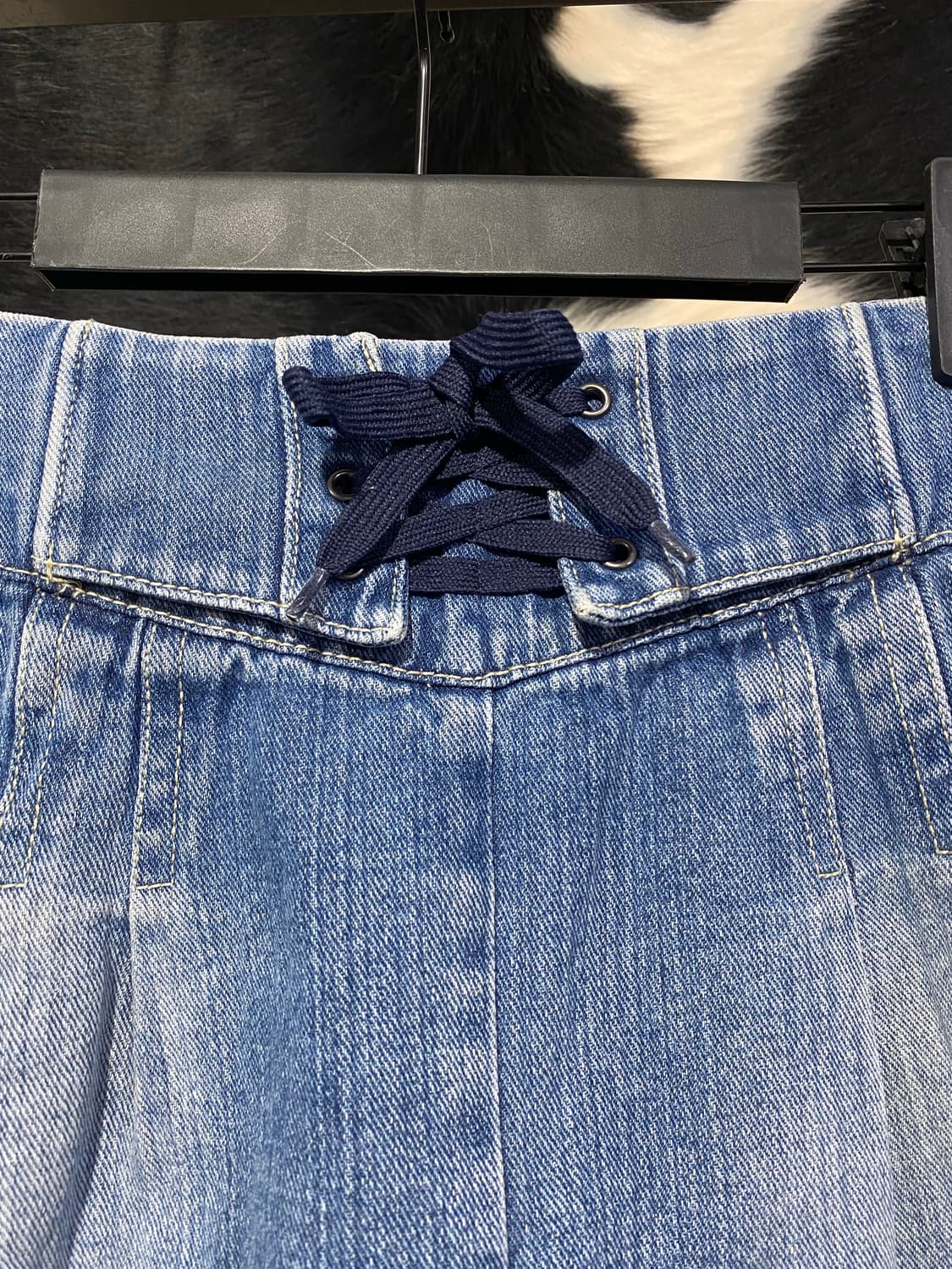 Japanese vtg 레이스업 포인트 데님 숏츠 상품이미지2