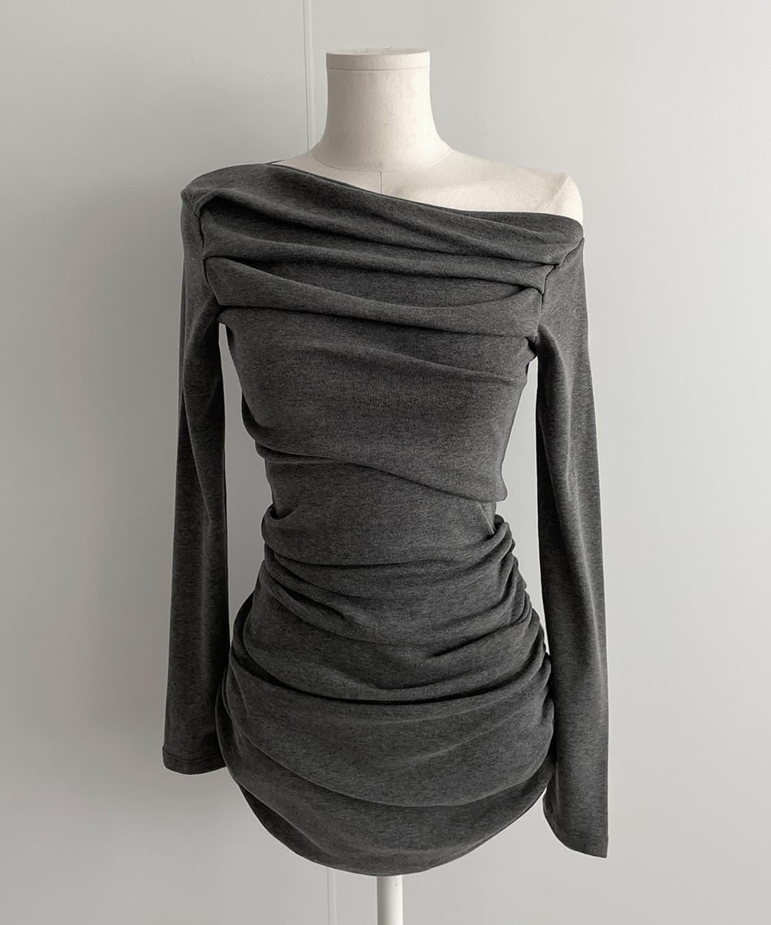 오프숄더 셔링 타이 원피스 상품이미지7