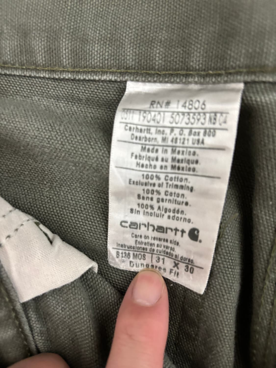 00s 칼하트 더블니 모스그린 상품이미지4