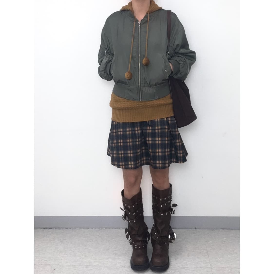 빈티지 리버시블 체크 스커트 상품이미지1