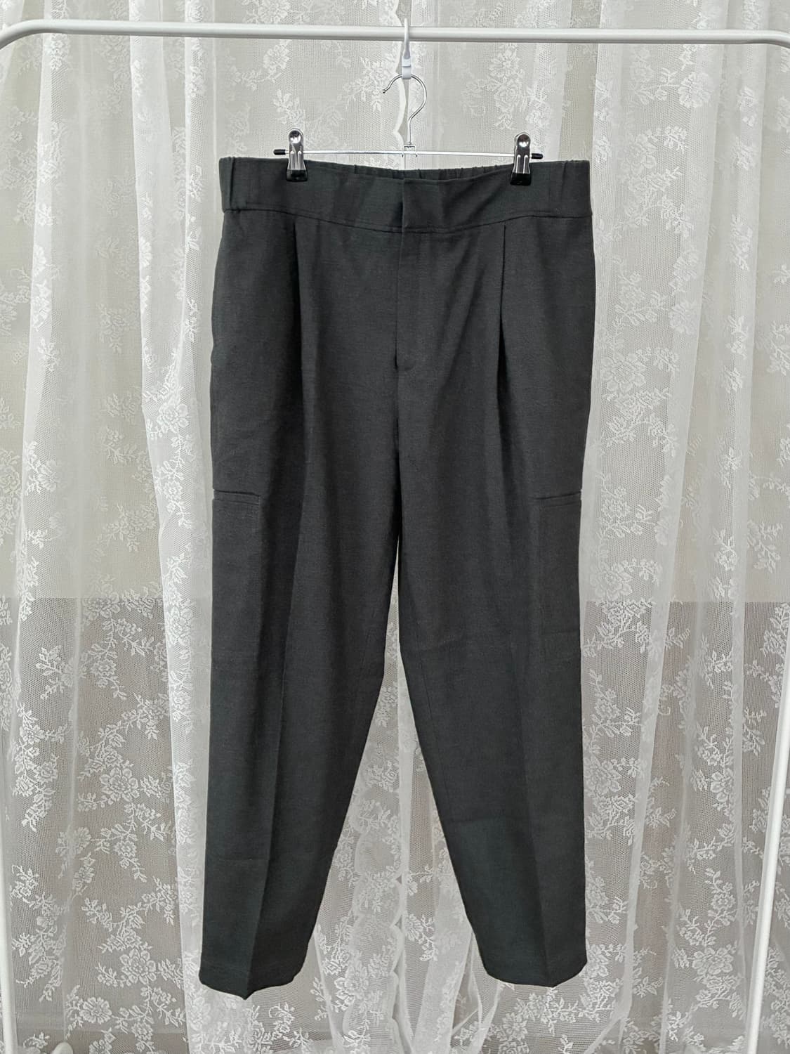 42) 마시모두띠 원턱 슬랙스 팬츠 차콜 상품이미지1