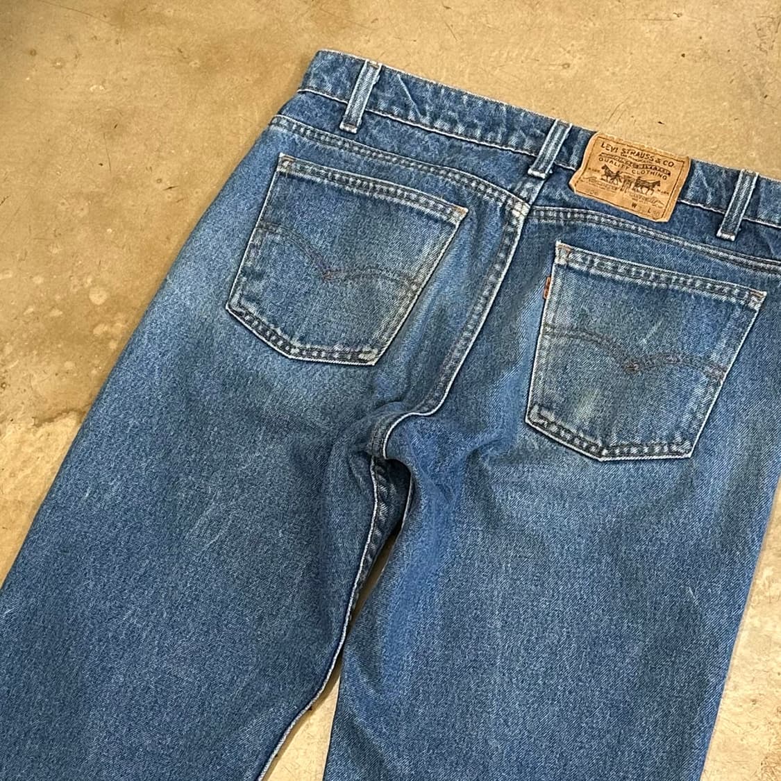 W34 90s Made in USA리바이스 506 오렌지탭 블루 데님팬츠 상품이미지1
