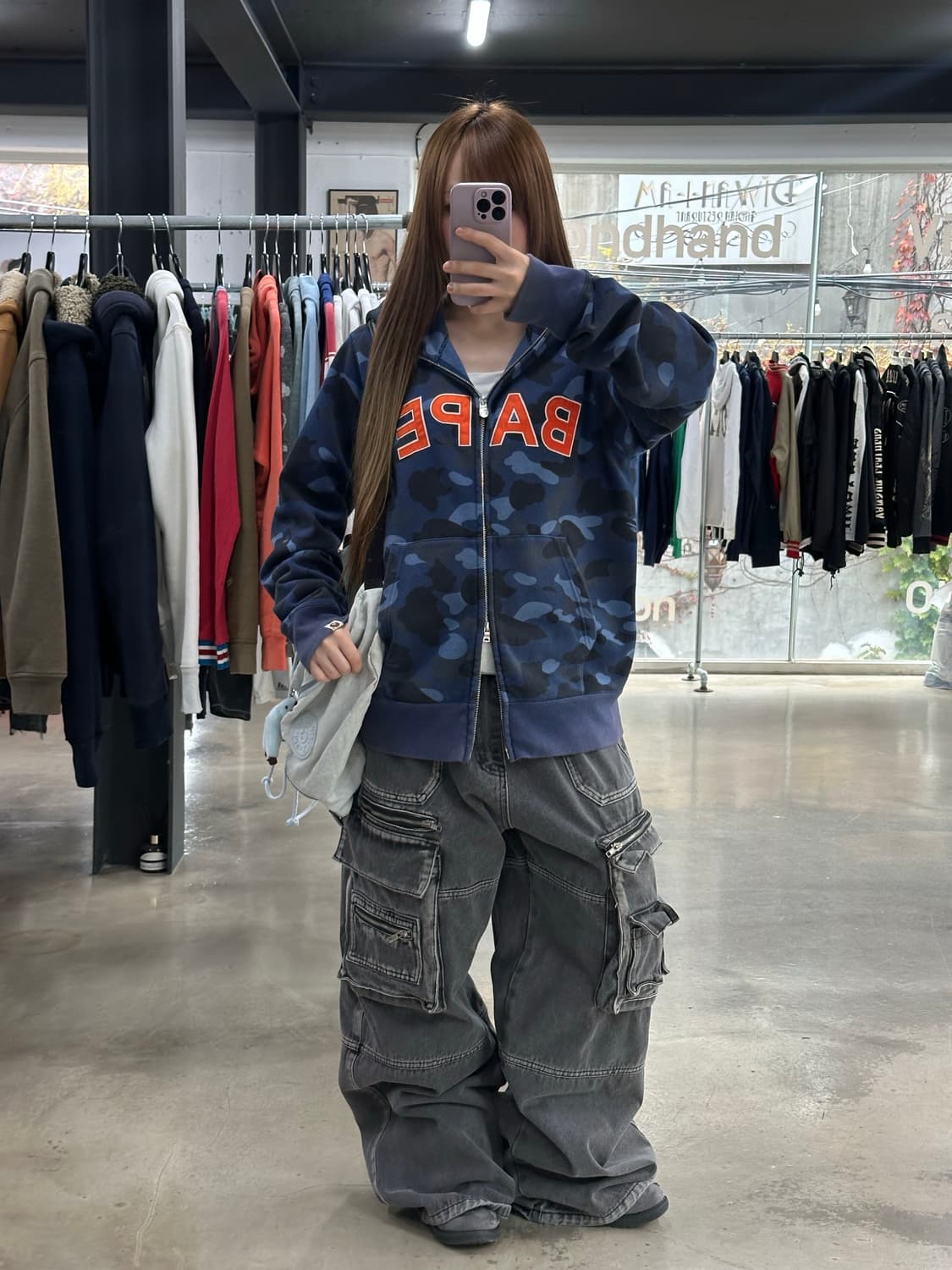 베이프 1st컬러카모 풀 후드집업 청계 상품이미지2