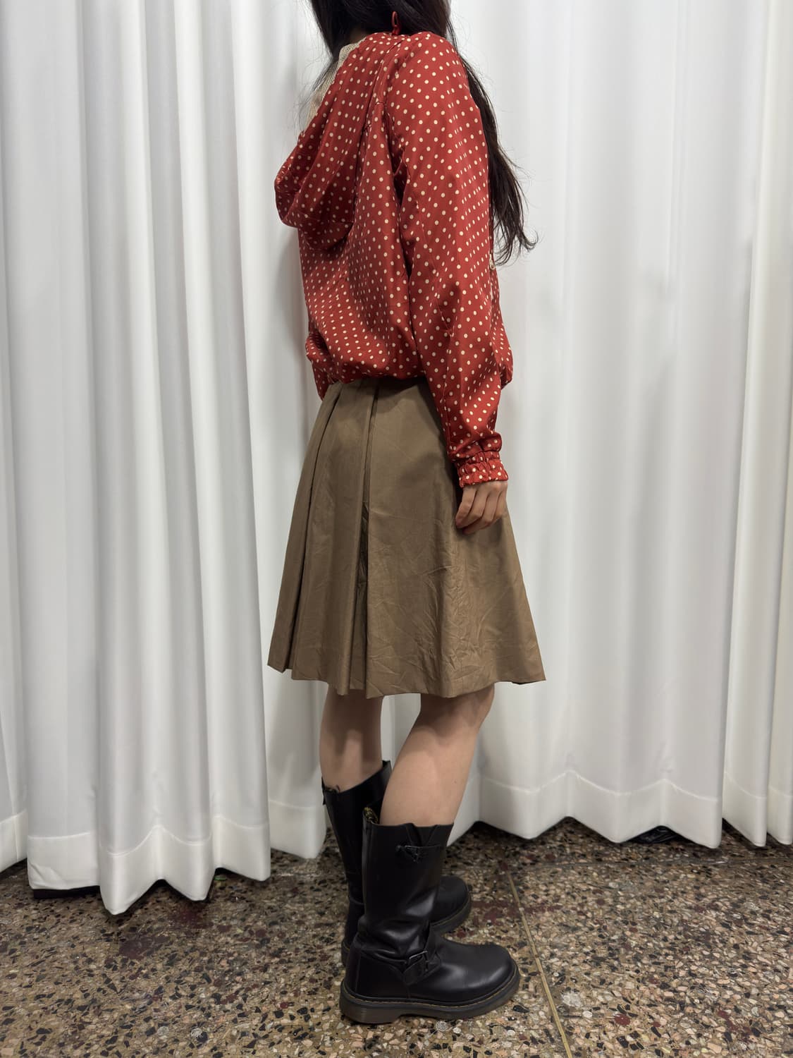indivi beige midi pleats skirt 상품이미지5