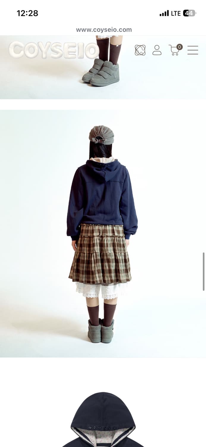 코이세이오 flower point zipup hoodie navy 상품이미지4