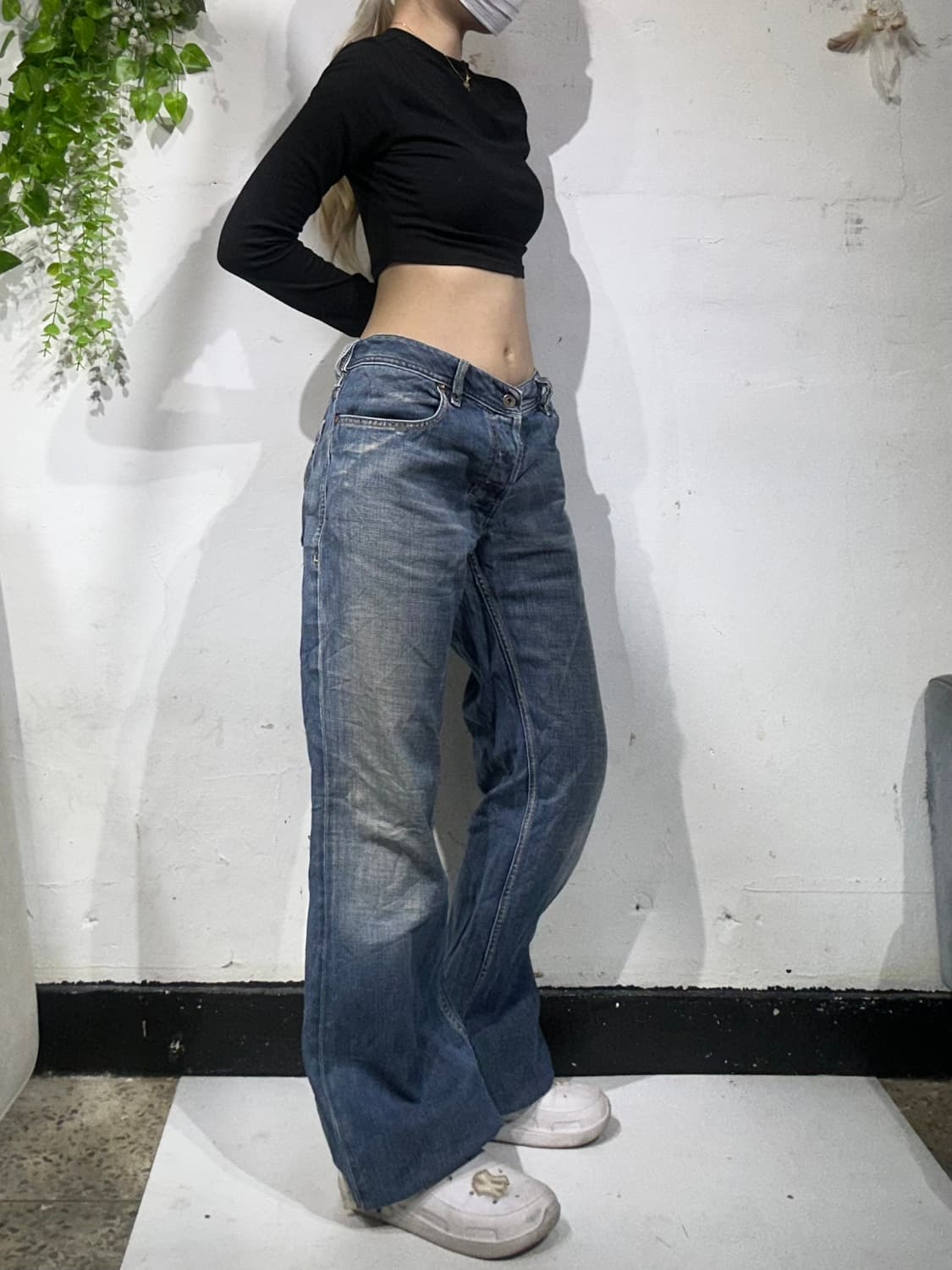 디젤 중청 부츠컷 데님 플레어진 청바지 와이드 팬츠 34 상품이미지1