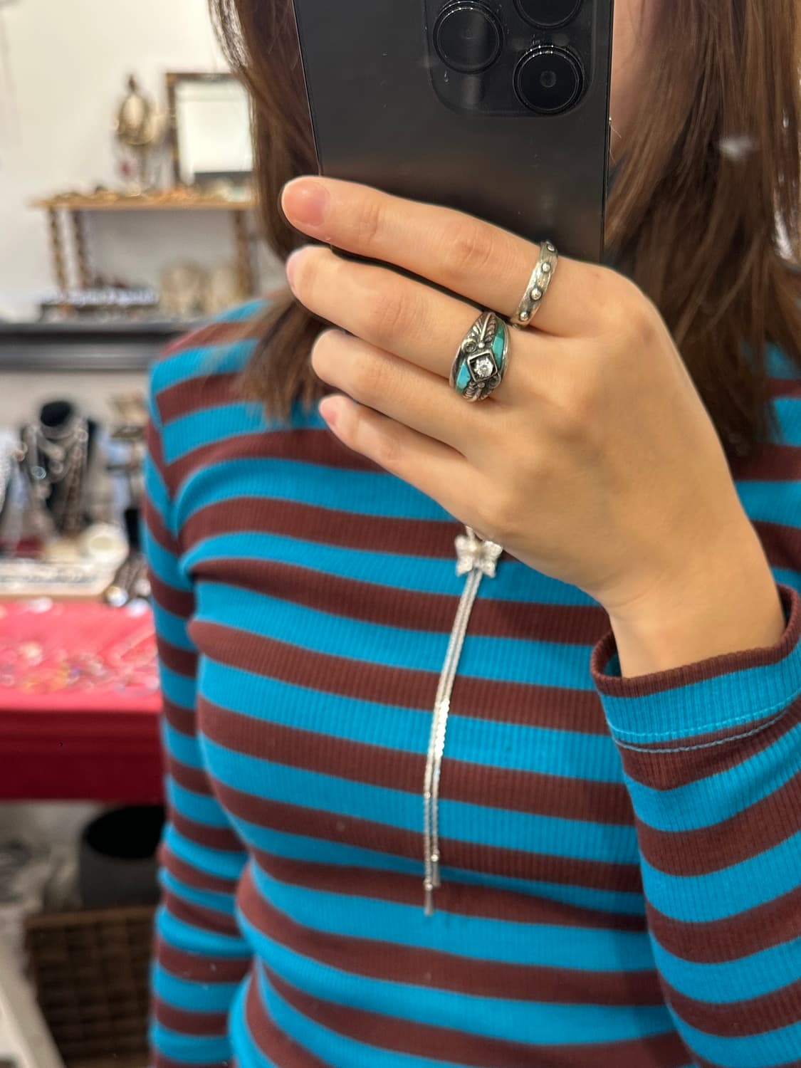 Vintage pearl bolo tie🦋 상품이미지6