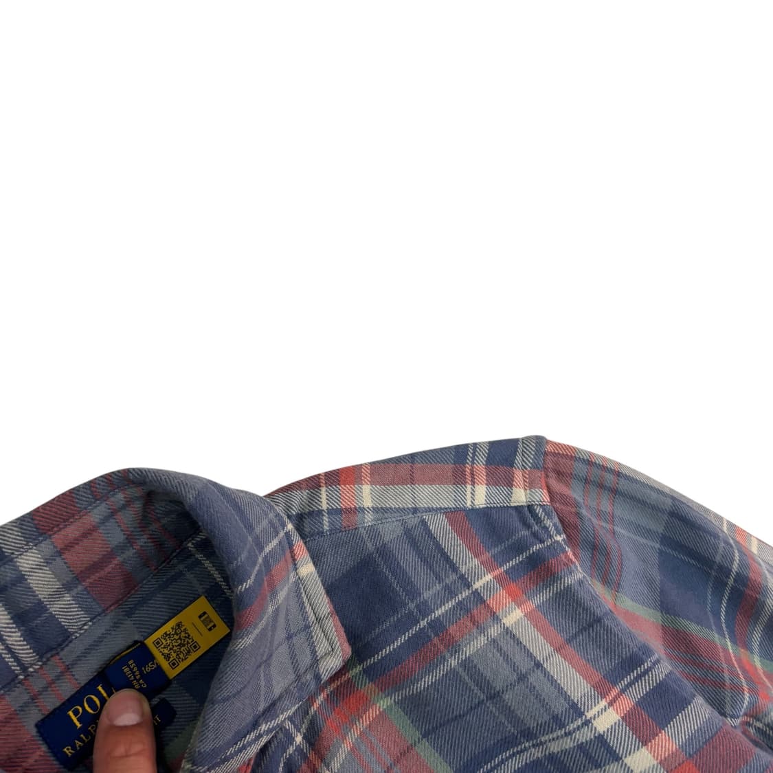 폴로 랄프로렌 QR 우먼 클래식 핏 플래드 코튼 셔츠 상품이미지4