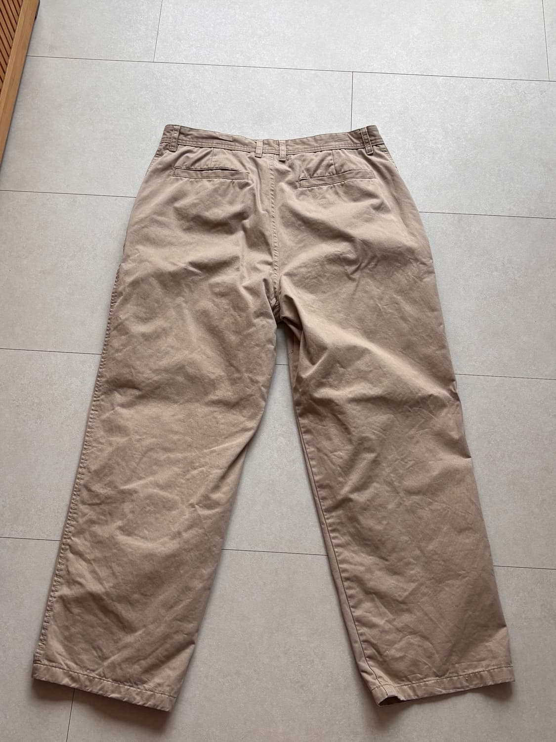 에잇세컨즈 빈티지 무드 베이지 치노 팬츠 / 세미와이드 코튼 상품이미지4