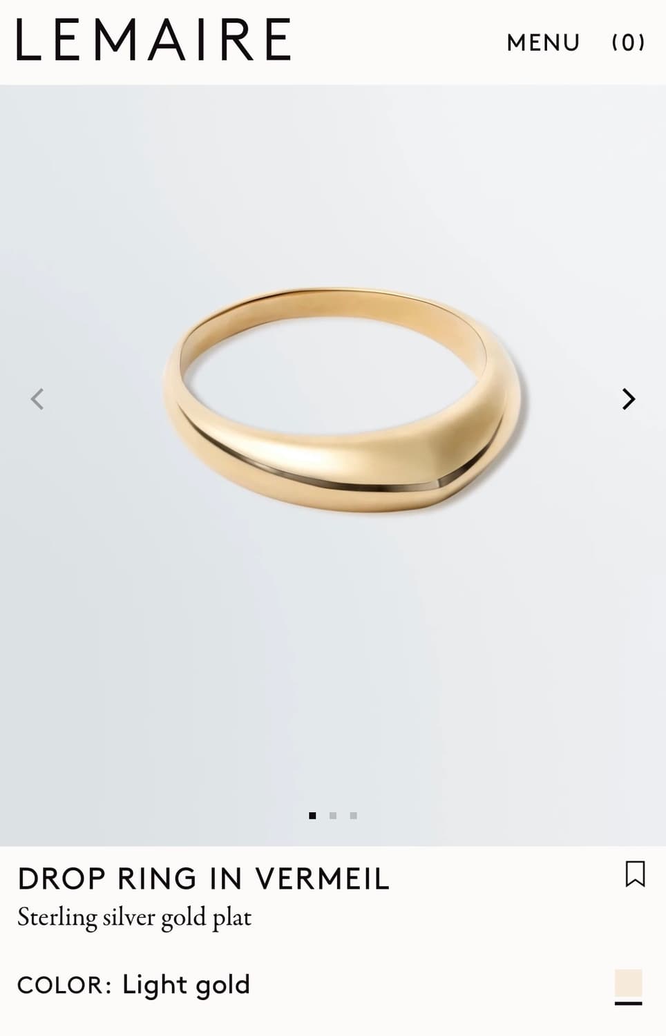 [50,52,54]르메르 26ss 드롭 반지/라이트 골드 상품이미지4