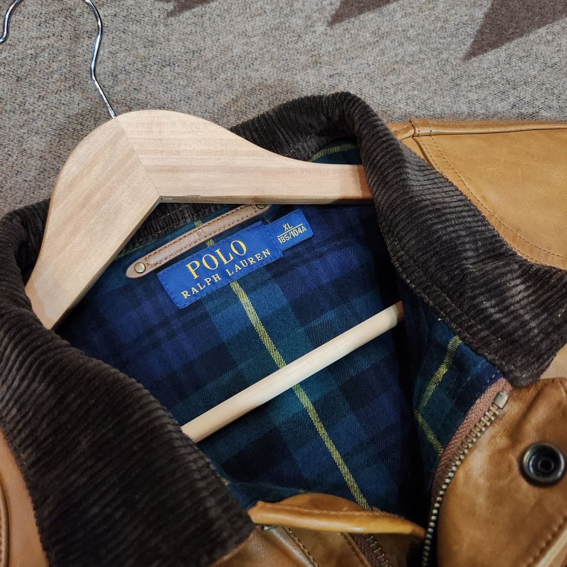 폴로랄프로렌 오일레더 모터싸이클 소가죽 자켓 L 상품이미지2