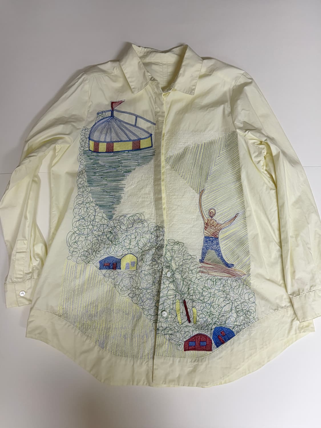 자수 드로잉 셔츠 상품이미지3