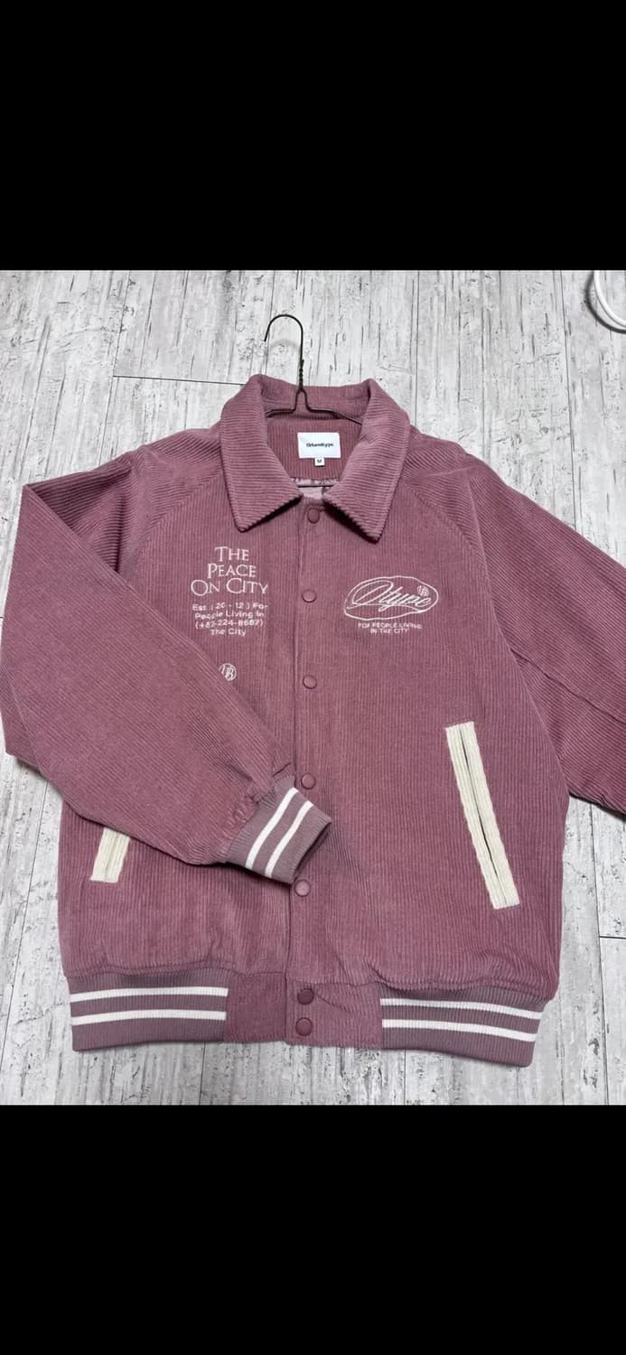 어반디타입 코듀로이 핑크 야구 자켓 상품이미지2