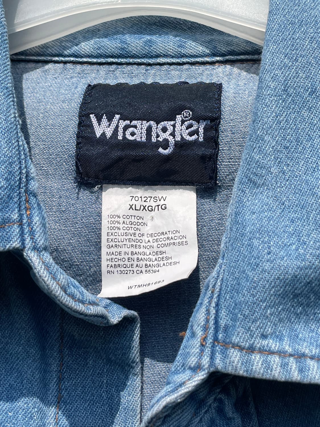 빈티지 랭글러 웨스턴 데님셔츠 xl 상품이미지6