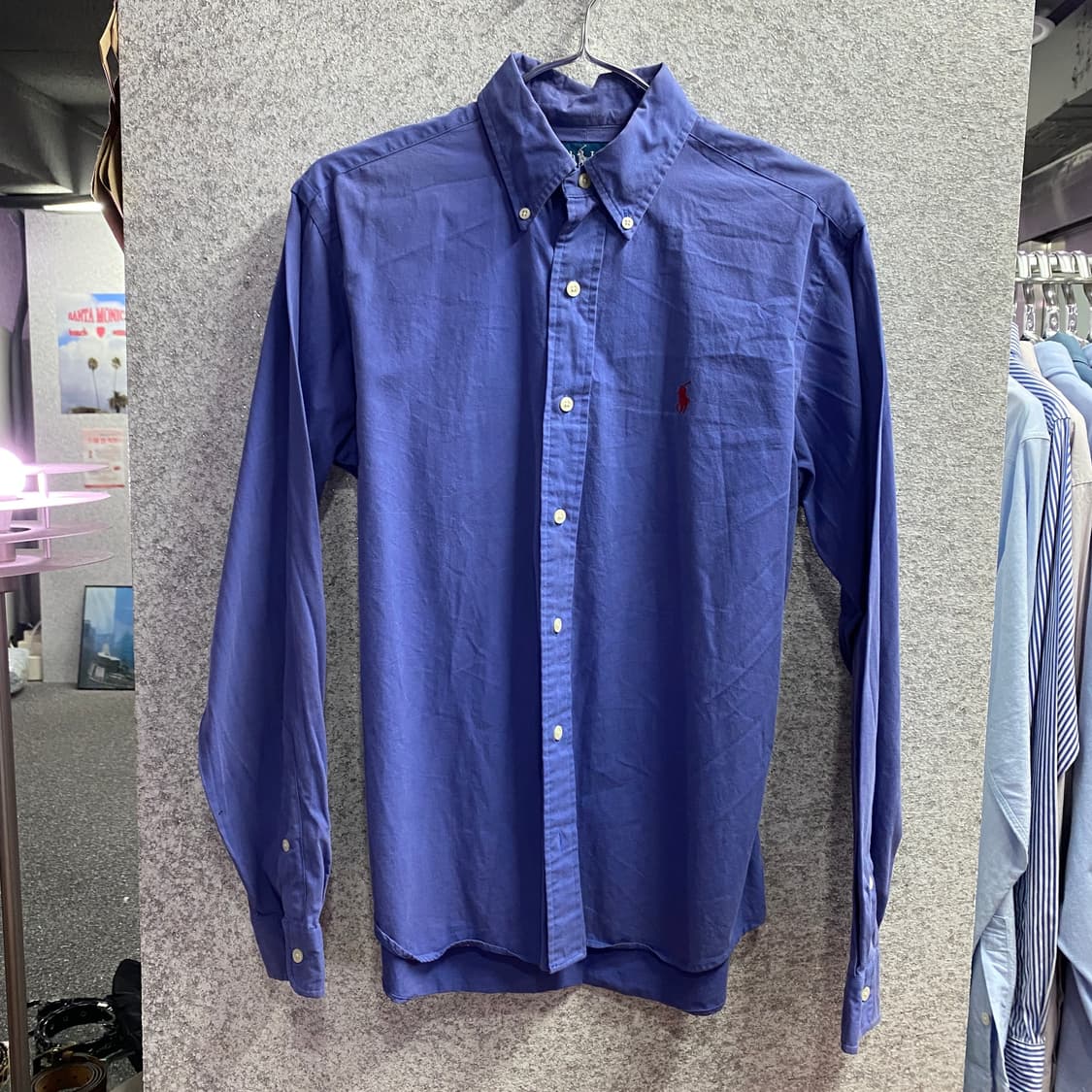 폴로 클래식핏 레드포니 블루 셔츠 B3642 상품이미지2