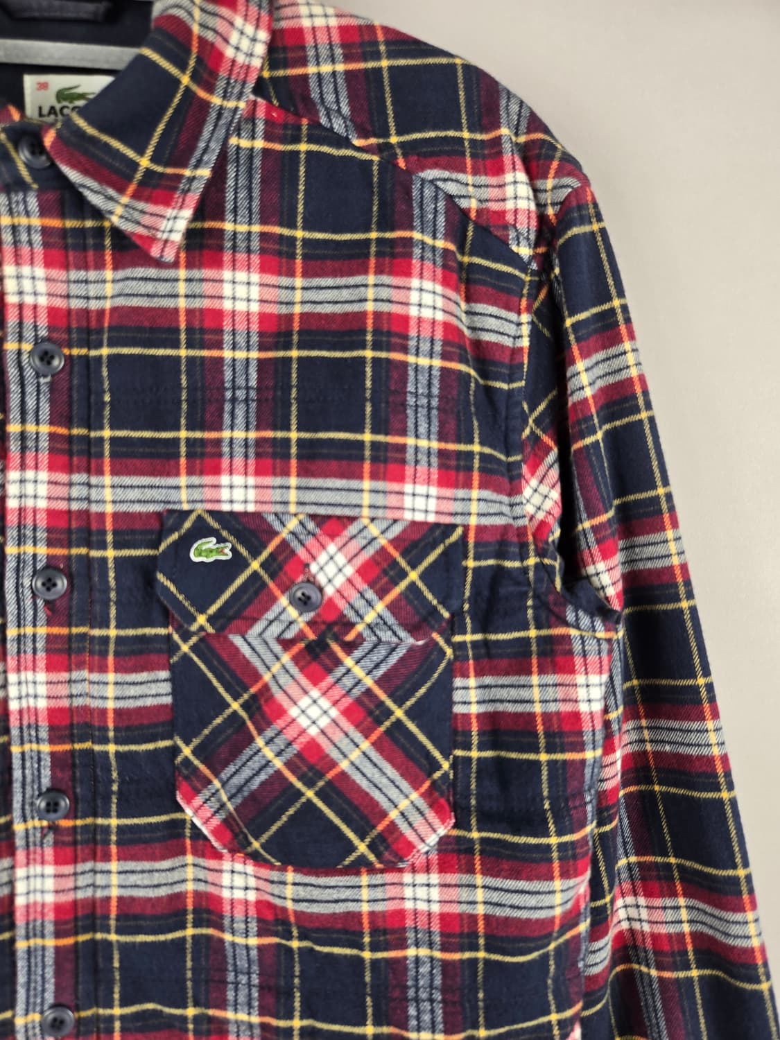 [무료배송]라코스테 38 (95) 남성 패딩 체크 아우터 셔츠 상품이미지3