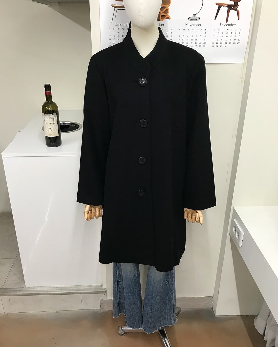 일제 차이나카라 캐시미어 코트 상품이미지5