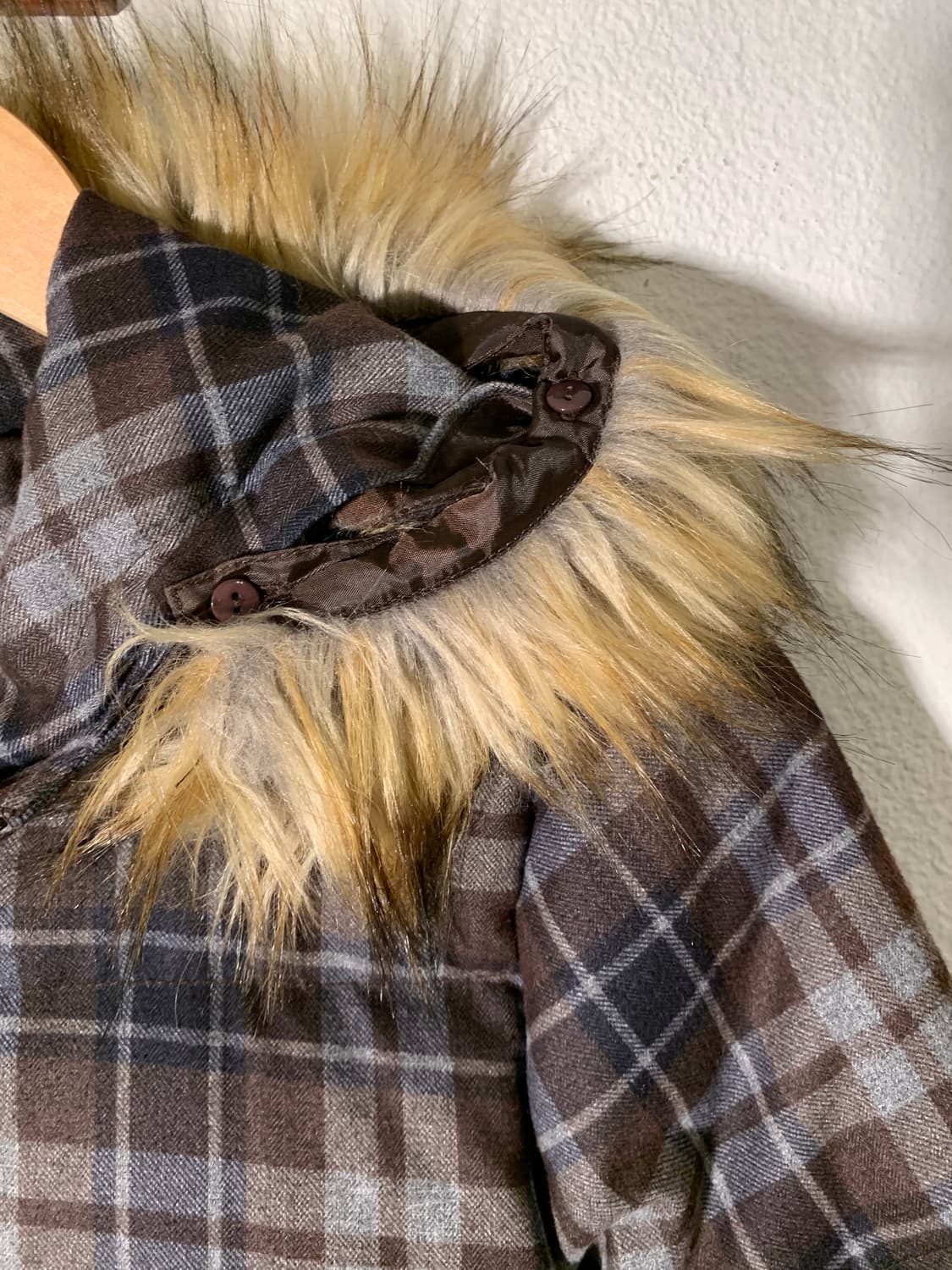 빔즈하트 타탄체크 퍼 패딩 상품이미지4