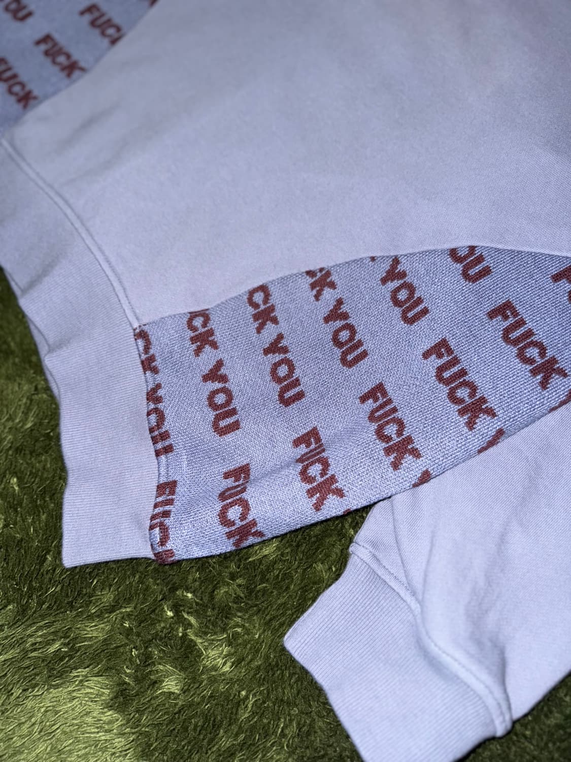 [XL] 아조바이아조 FUCK YOU 니트 믹스 스웻 셔츠 퍼플 상품이미지6