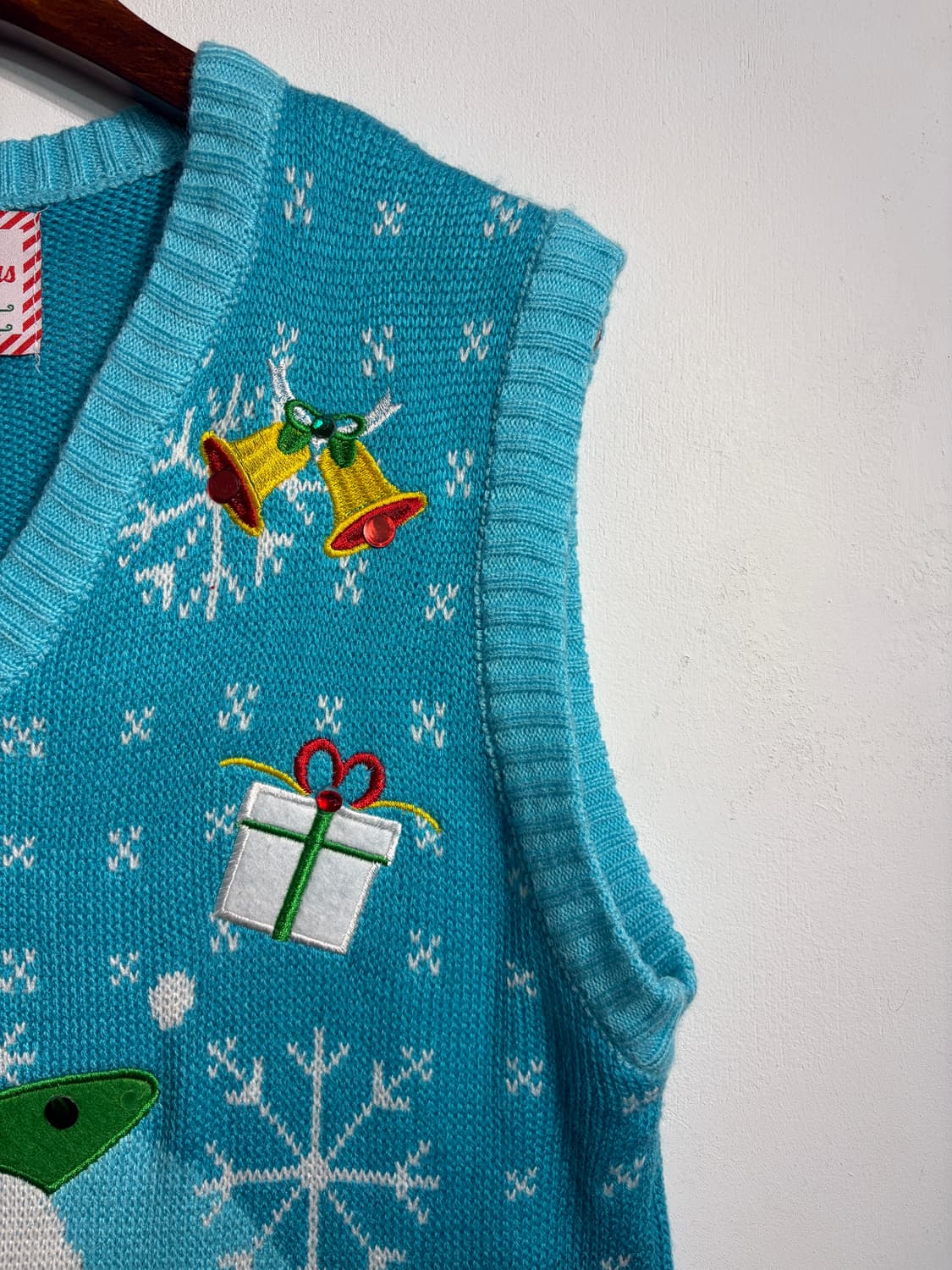 U.S.A. 크리스마스 눈사람 어글리니트 베스트 S 상품이미지5