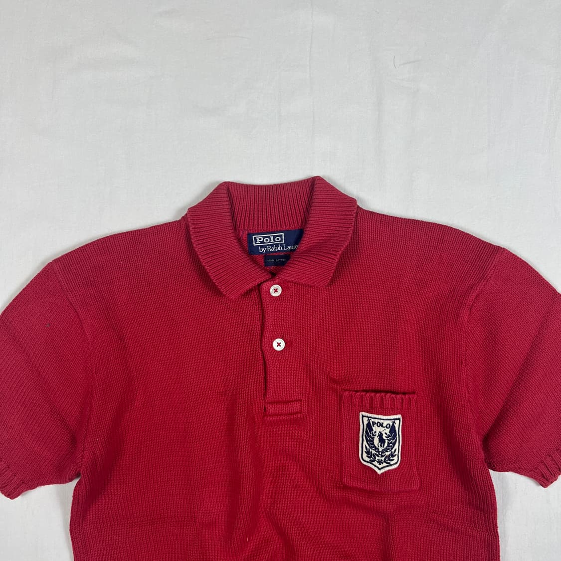 90‘s 폴로랄프로렌 유니크레스트 반팔 니트 피케셔츠 상품이미지2