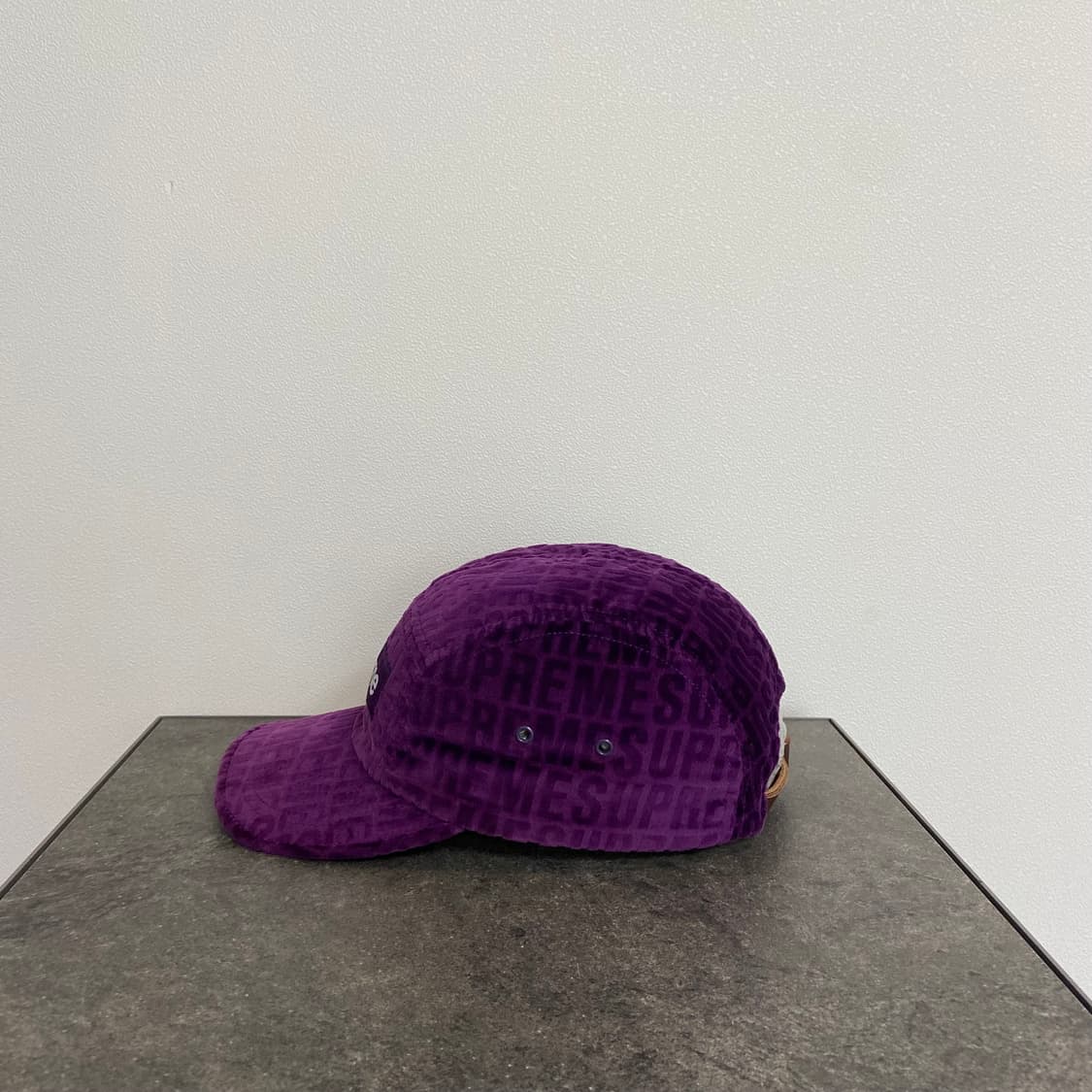 슈프림 자카드 로고 퍼플 박스로고 캠프캡 모자 상품이미지2
