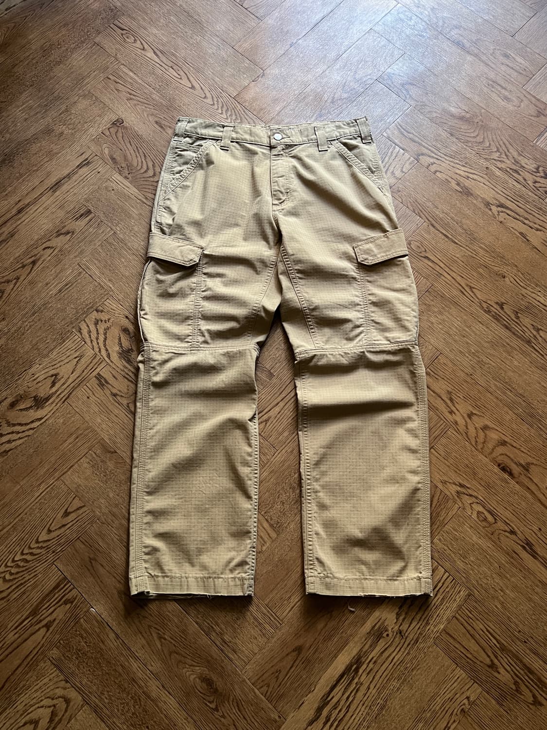 [33]칼하트 USA 베이지 립스탑 워크 카고 팬츠 상품이미지2