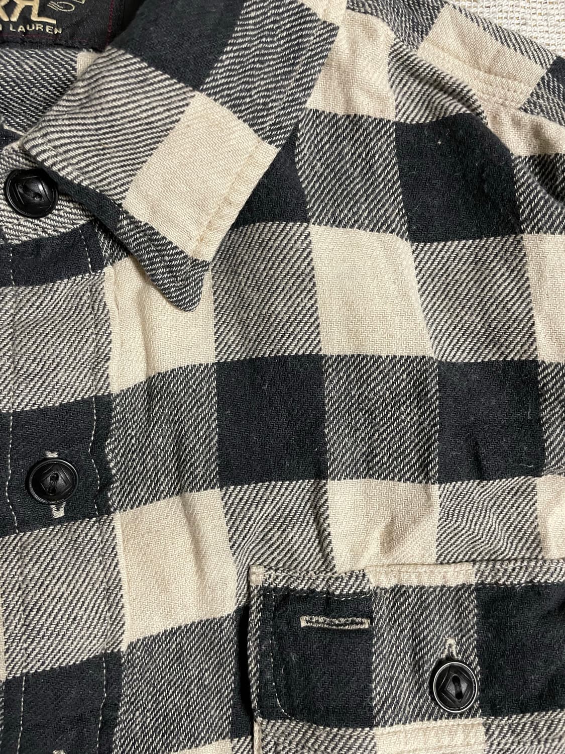 RRL 린넨버팔로플레이드셔츠(M) 상품이미지3