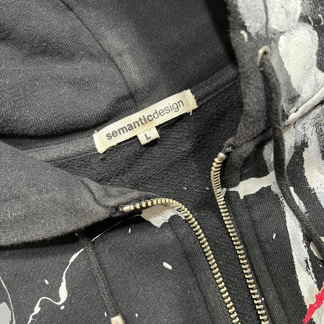 세만틱 디자인 스플래시 페인팅 투웨이 후디 집업 상품이미지5