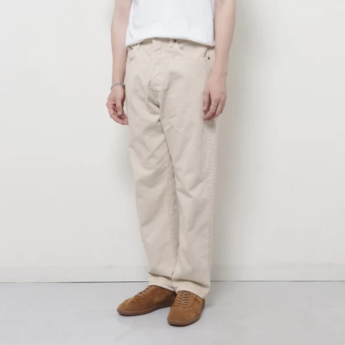 아프레쎄 워시드 데님 팬츠 에크루 32사이즈 판매합니다 상품이미지4