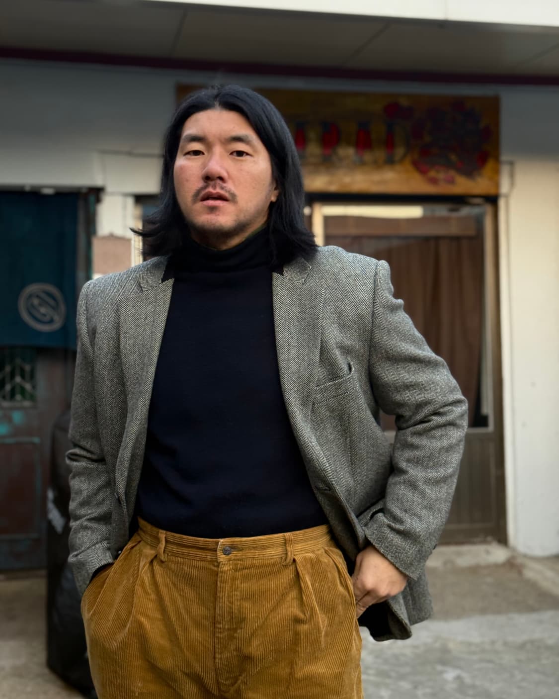 지오투 헤링본 트위드 울 자켓 105 상품이미지7