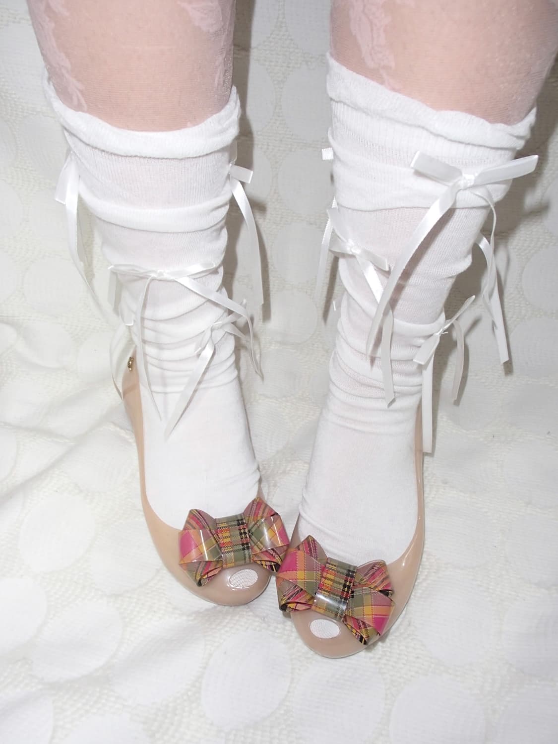 vivienne westwood 체크 리본 플랫슈즈 상품이미지1