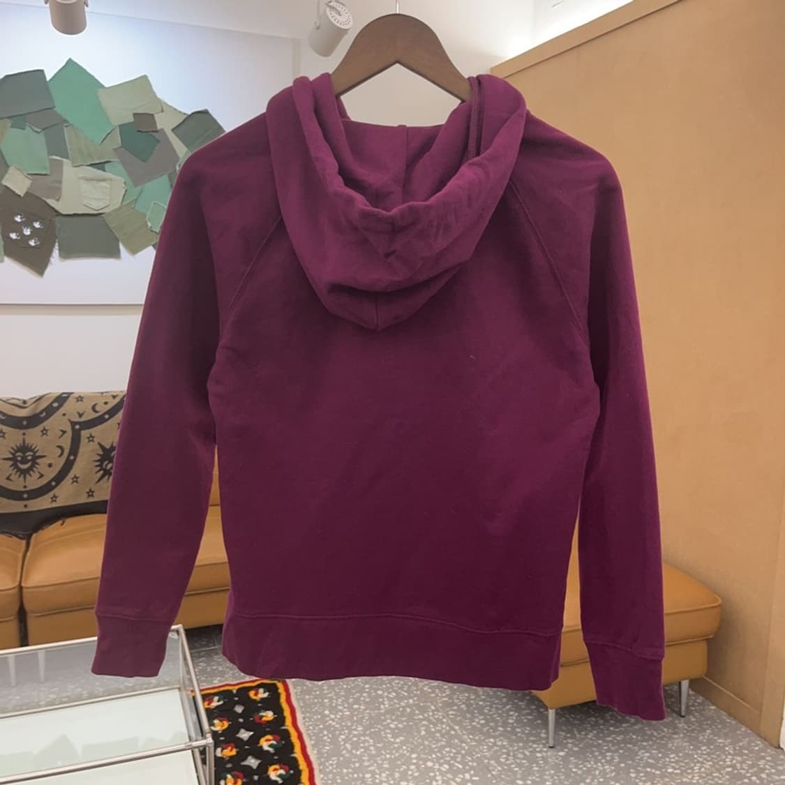 갭 GAP 레트로 Y2K 빅로고 버건디 기모 후드 집업 S C07300 상품이미지4