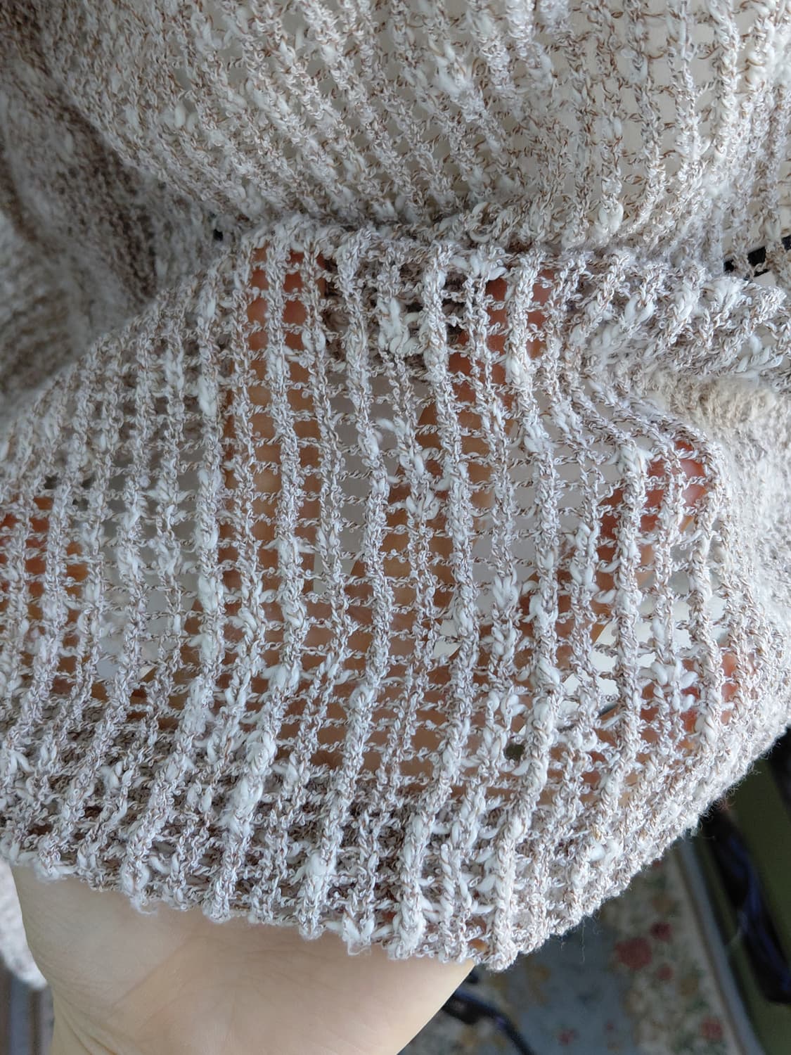 [빈티지] 브이넥 시스루 니트 긴팔티 상품이미지3