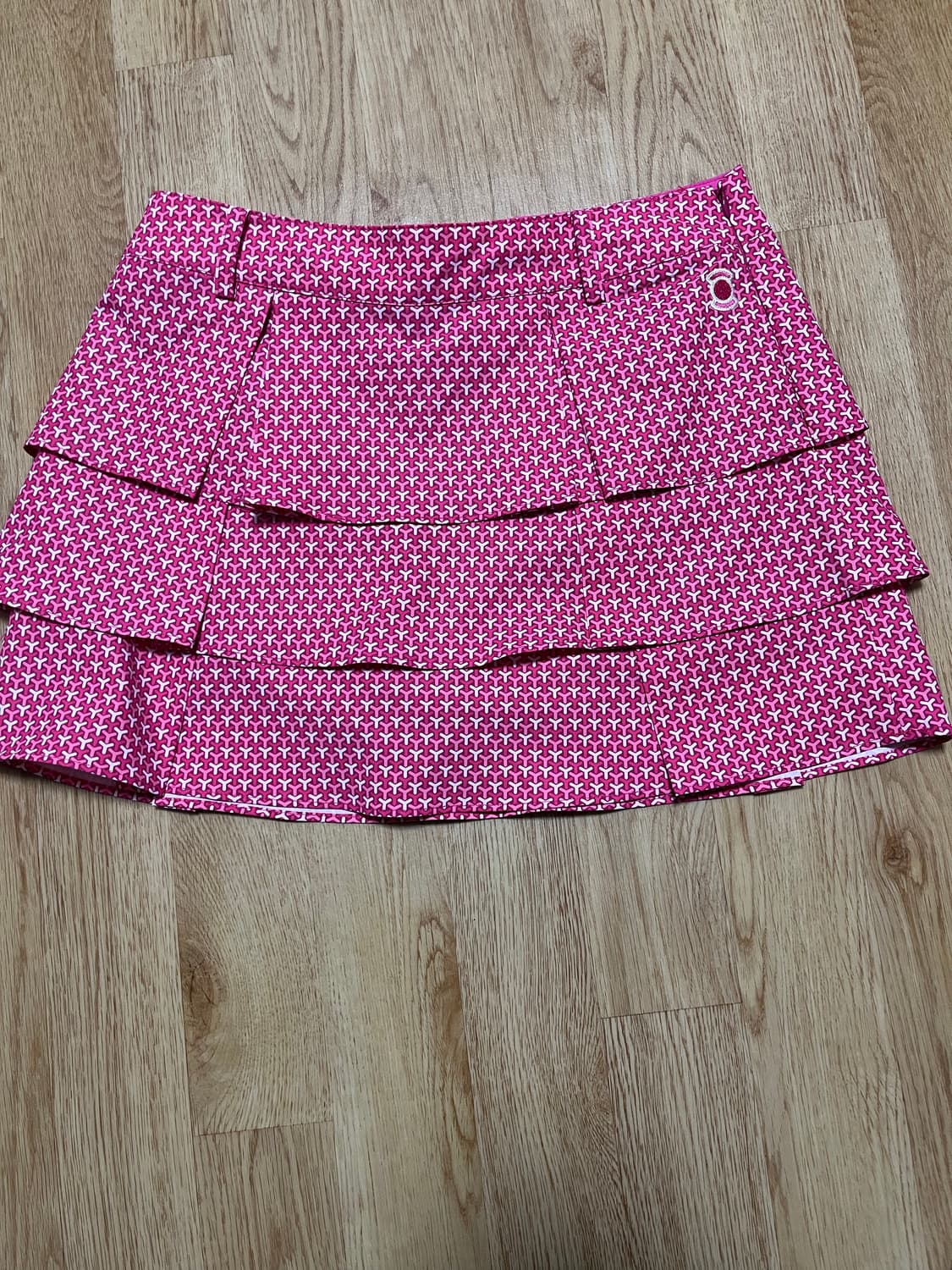 와이드 앵글 핑트 패턴 플리츠 골프치마 상품이미지1