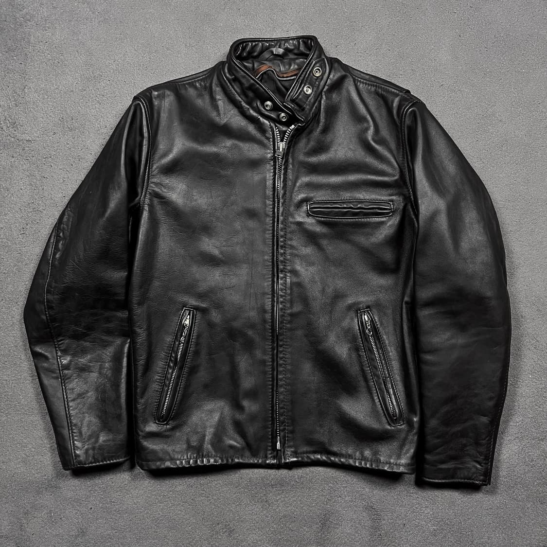 90's Schott 쇼트 카우레더 641 싱글 라이더 자켓 상품이미지1
