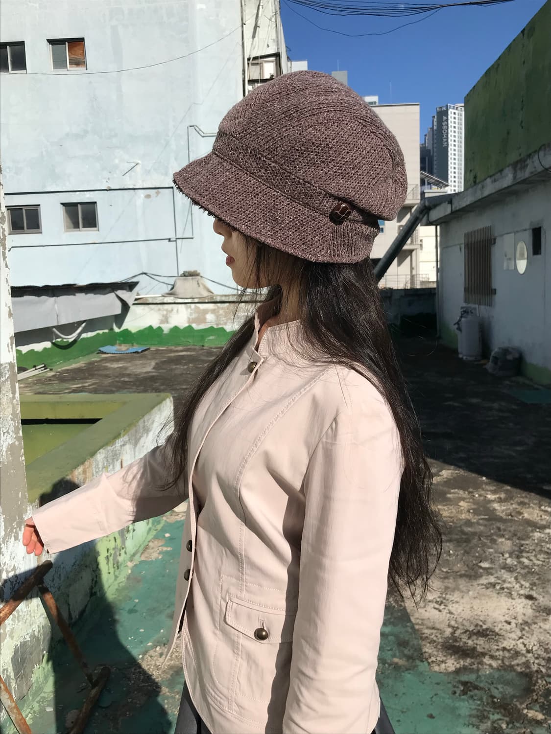 로즈 브라운 빈티지 캡 상품이미지1