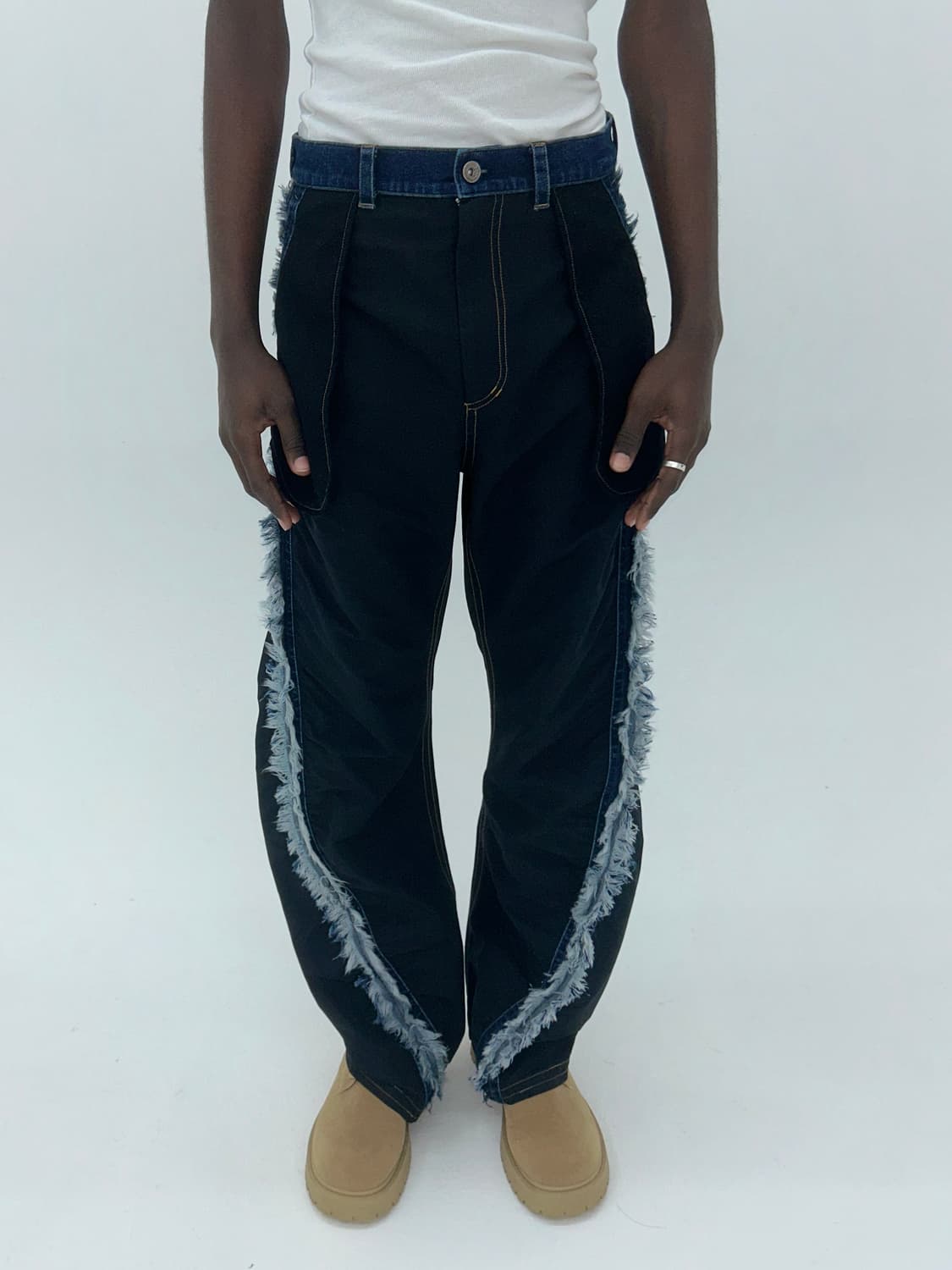 데님 나일론 트위스트 팬츠 상품이미지5