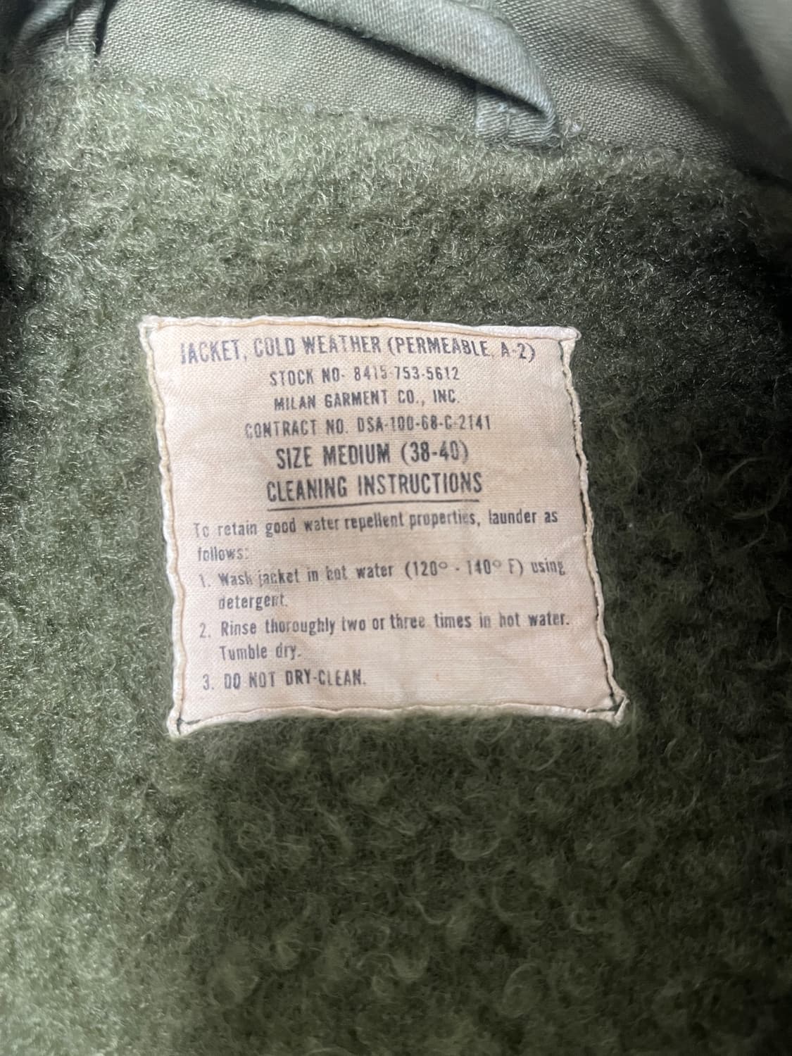 60s a-2 덱자켓 오리지널 m(38-40)  상품이미지10
