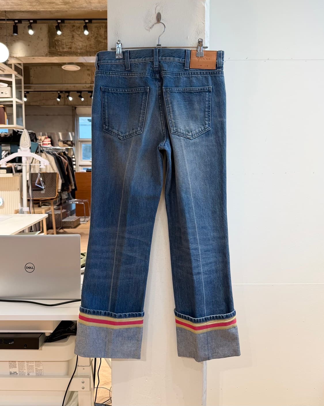 구찌 데님 롤업 스트레이트 팬츠 상품이미지5