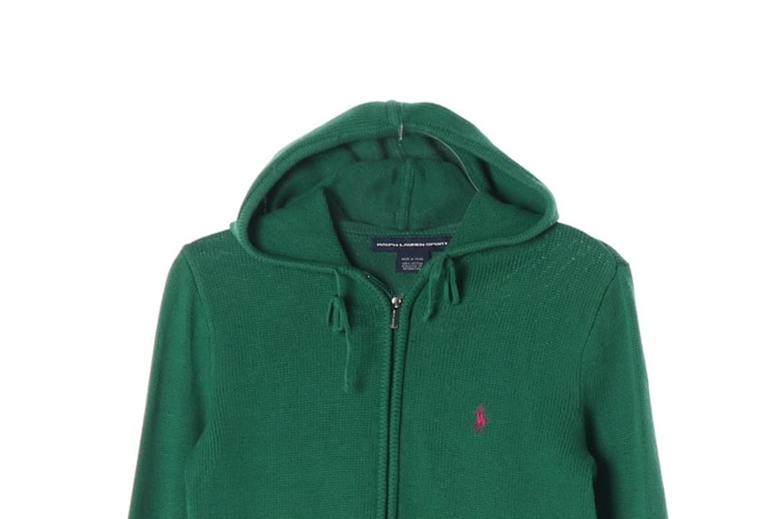 랄프로렌 스포츠 그린 코튼 니트 후드 집업 M 상품이미지3