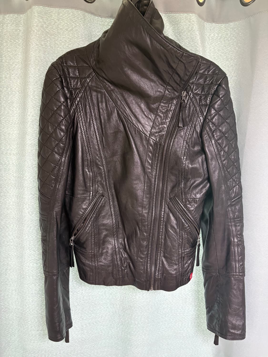 사선 풀지퍼 가죽라이더 상품이미지1