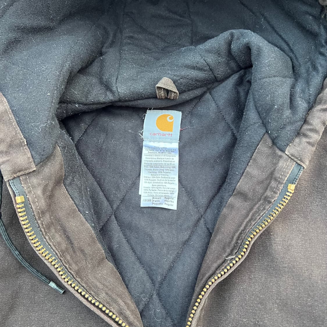 00년대 칼하트 브라운 후드집업 상품이미지6