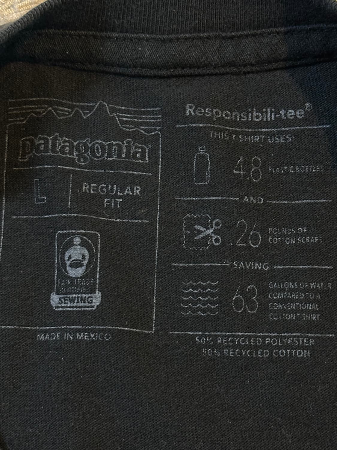 파타고니아 PATAGONIA 피츠로이 백프린팅 반팔 티셔츠 블랙 상품이미지5