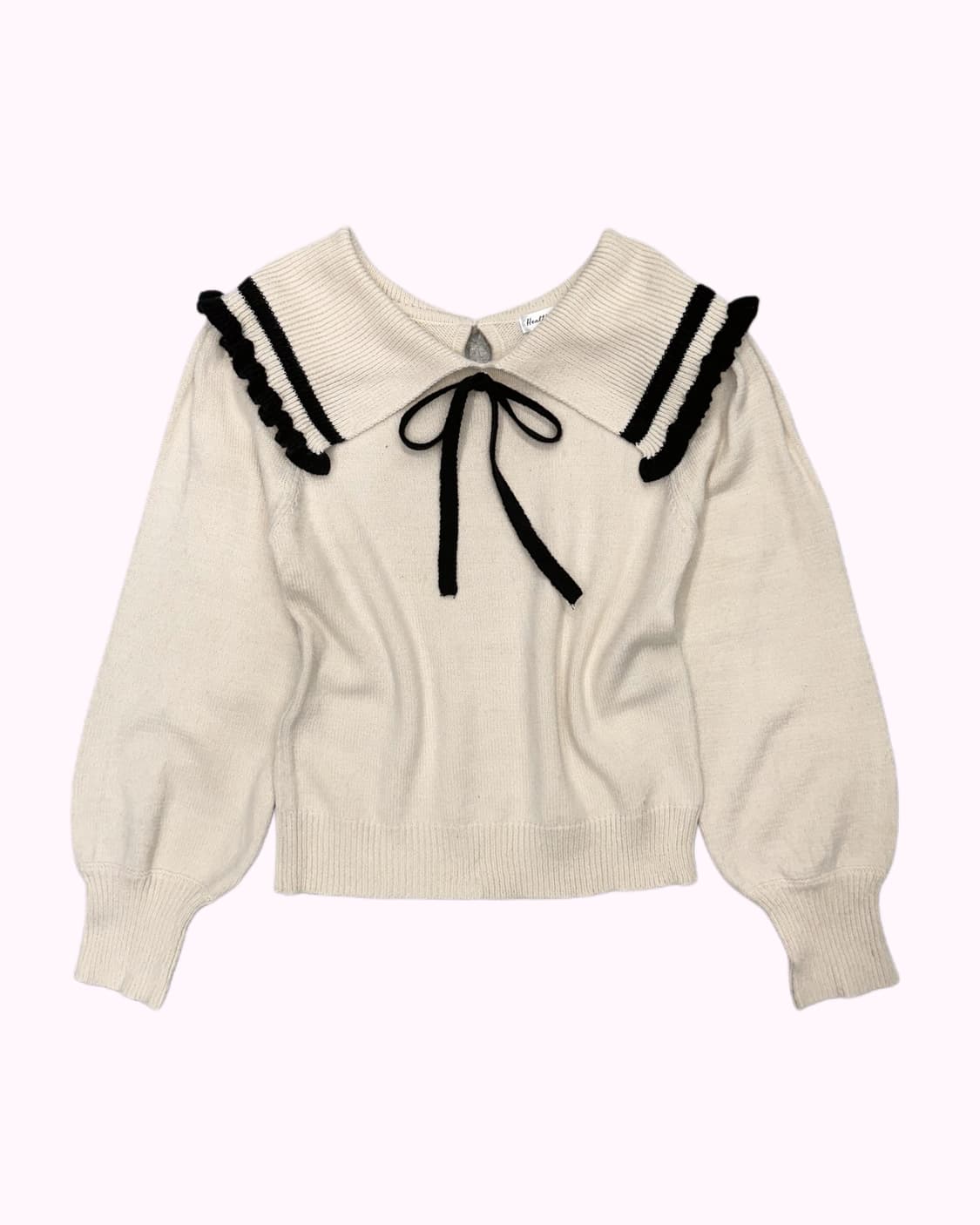 HEALTHY KAREN frill collar ribbon knit 상품이미지1