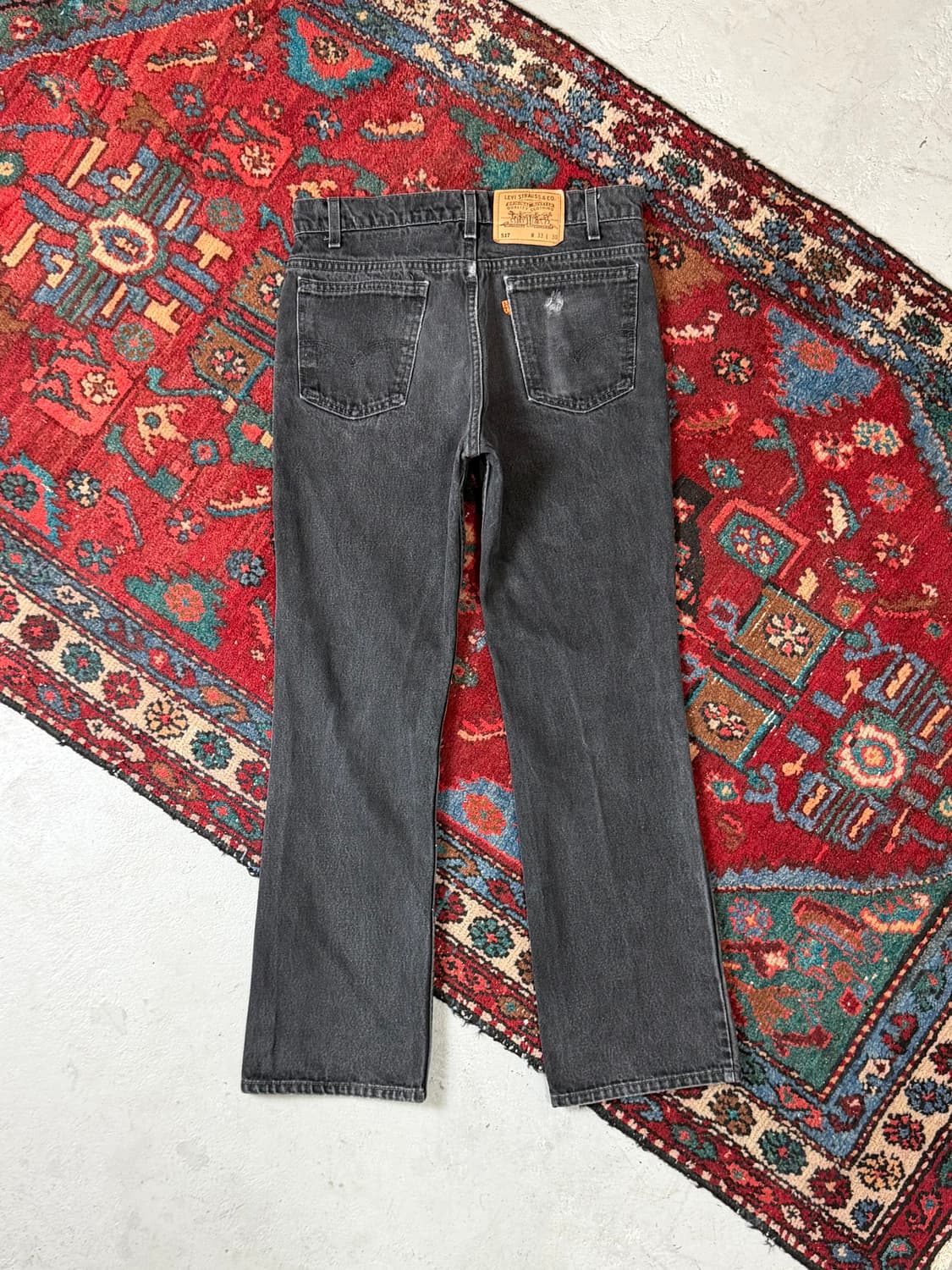 90's USA Made 빈티지 리바이스 517 오렌지탭 블랙 상품이미지4