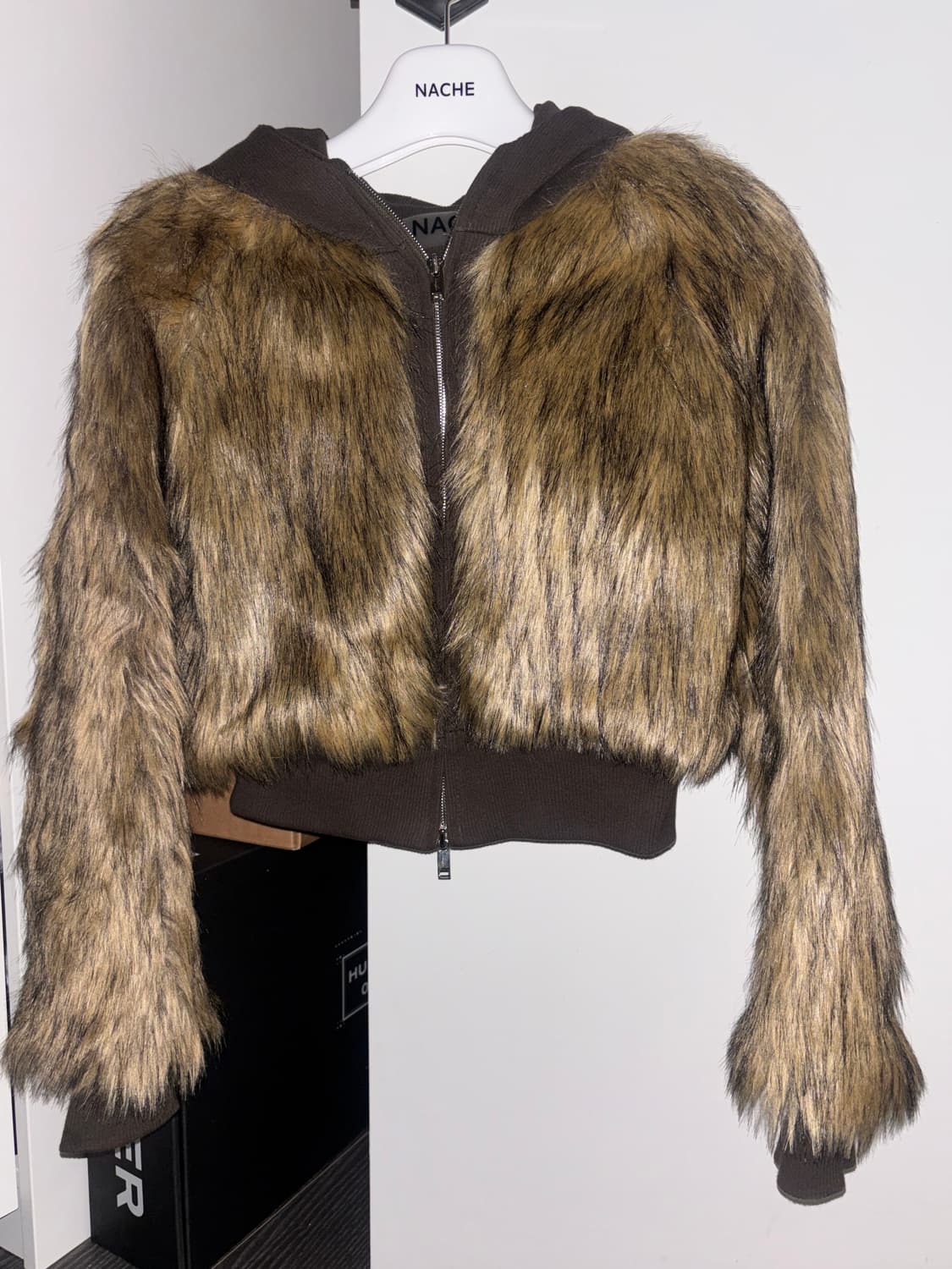 나체 후디드 크롭 퍼자켓 HOODIE CROP FUR JACKET 상품이미지4