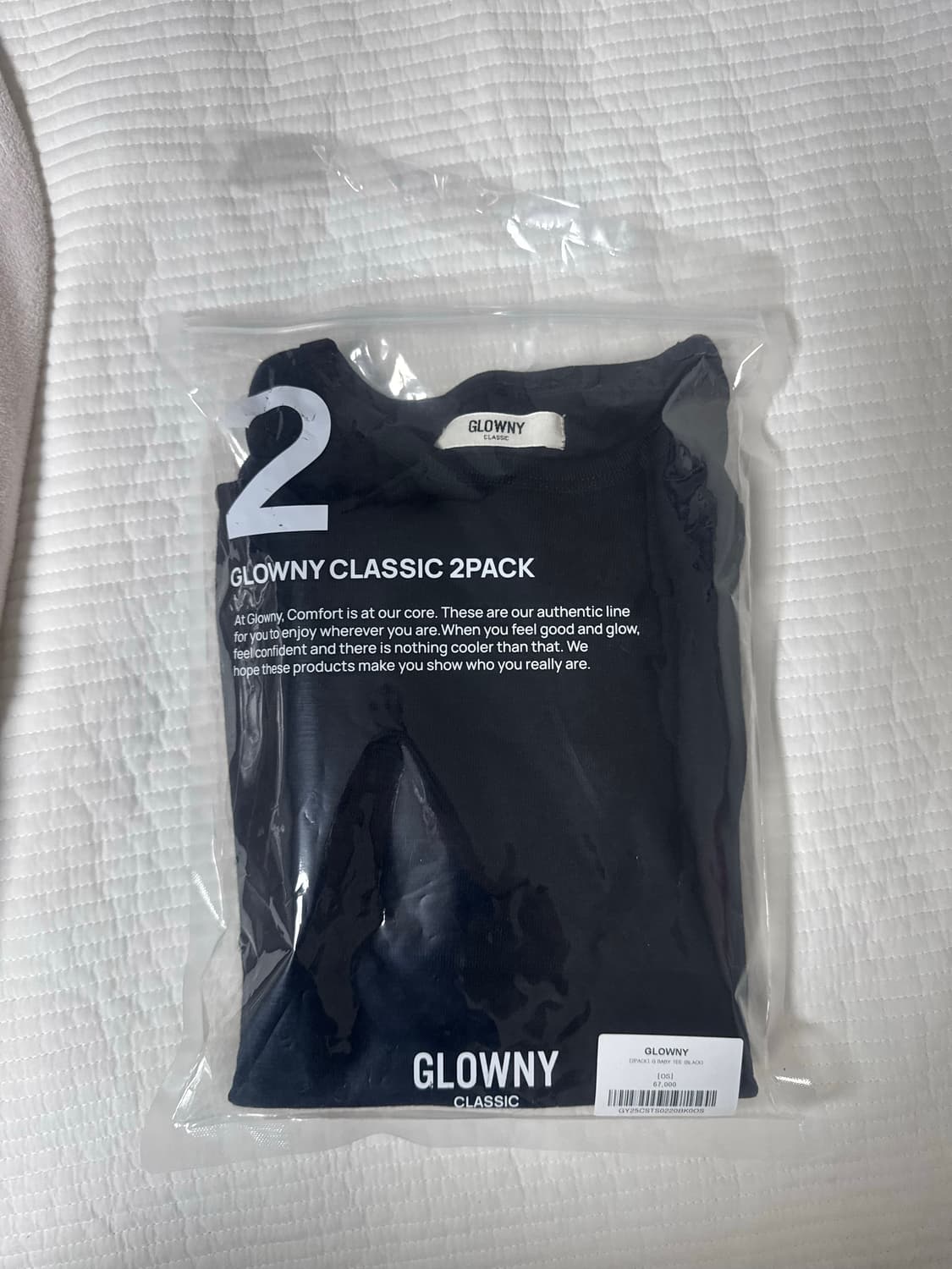 글로니 G Baby tee 베이비티 블랙(2pack) 상품이미지1