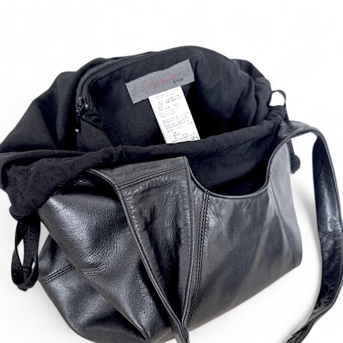 요지야마모토 느와르 드로우 스트링 소가죽 토트백 상품이미지8